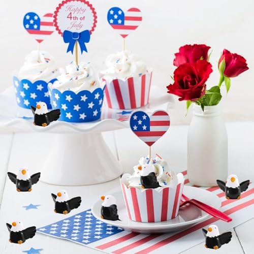 MKAWPOLA 30 Pcs Mini Resin Bald Eagle Decor