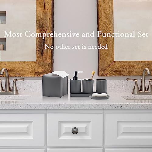 Bthenov 10 Piece Grey Bathroom Accessory Set