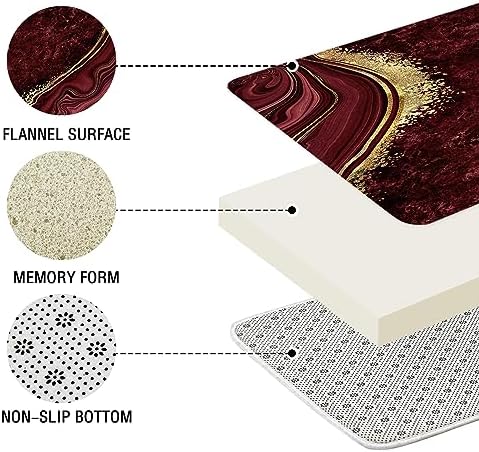 Gibelle 4 Pcs Luxury Marble Shower Curtain Set with Non-Slip Rugs