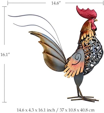 Too Arts Metal Carved Rooster Home Decor Sculpture