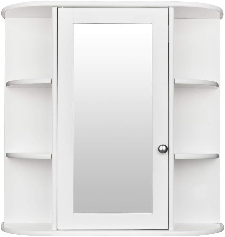 Guangshuohui Wall Cabinet 3-Tier Medicine Cabinet with Mirror and Magnetic Lock
