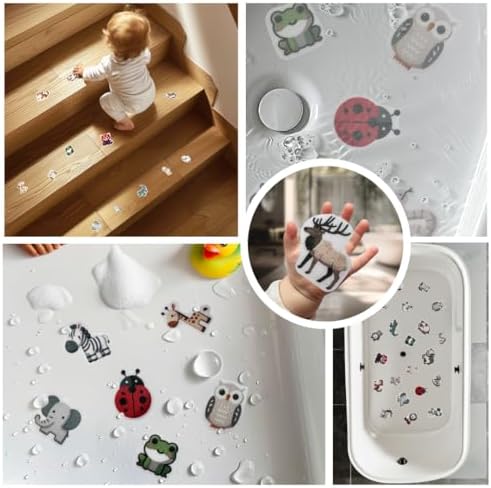 Non Slip Bathtub Stickers 21PCS Montessori Animal Applique