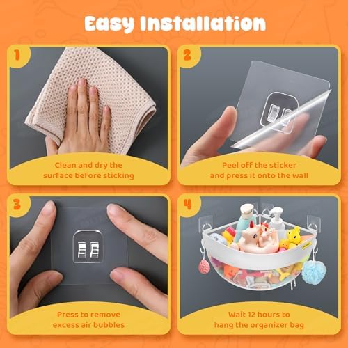 MUMUQ Bath Toy Storage Corner Organizer with Zipper