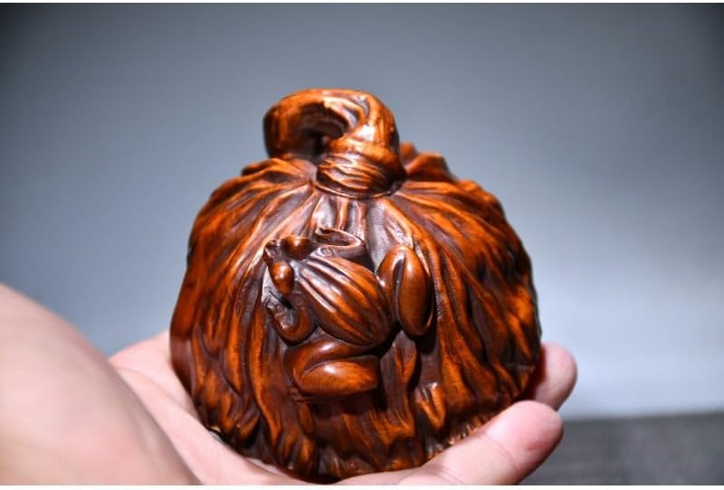 Handcrafted Boxwood Lucky Lotus Root Statue