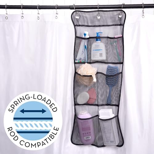 ST INC Shower Caddy - 14x30 Black 7 Pockets for Storage