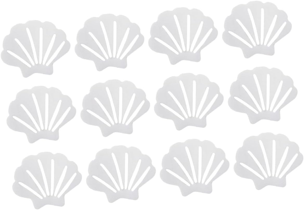 LIFKOME 12pcs Shell Shape Nonslip Bathroom Stickers