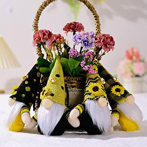 Mini Plush Sunflower Gnome Desk Statue Decor