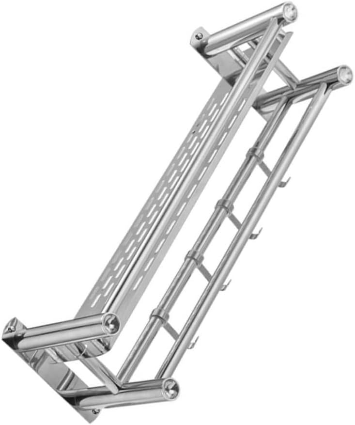 Stainless Steel Bathroom Shelf With Towel Bar Holder