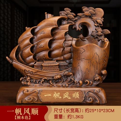 Chinese Feng Shui Wealth Prosperity Statue - 1635 Wooden Tone