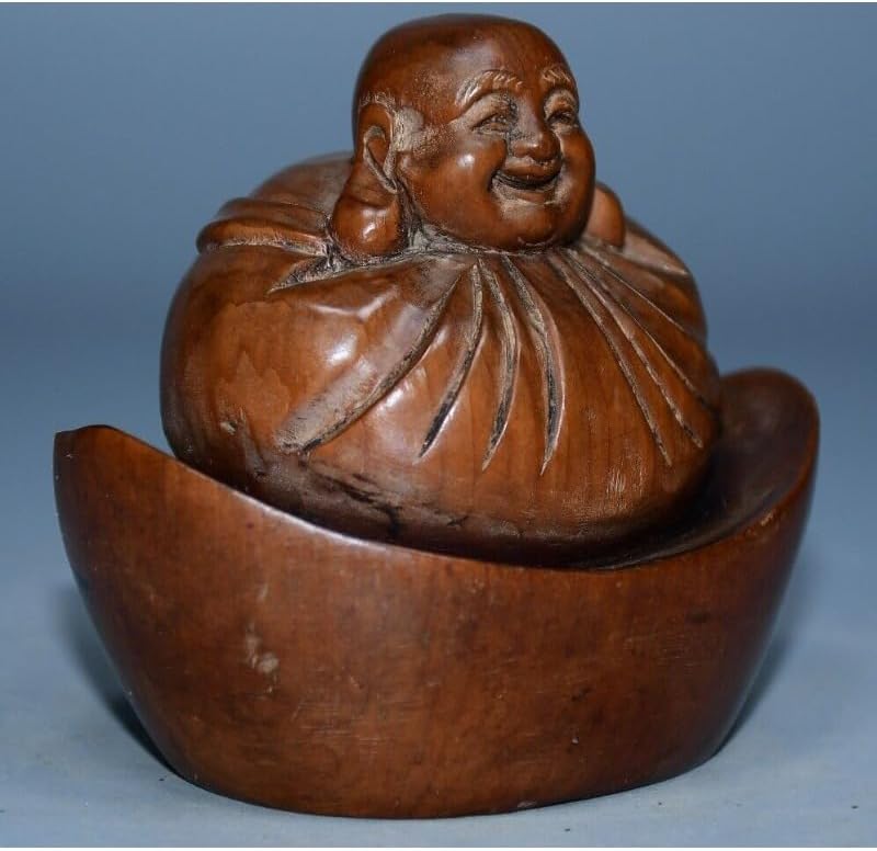 LimpaC Mini Boxwood Maitreya Buddha Sculpture