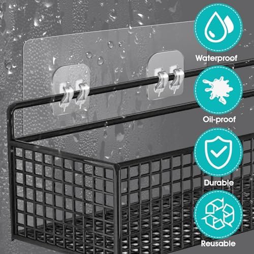 4 Pack Strong Adhesive Suction Cup Hooks for Shower Caddy