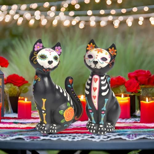 Newman House Studio Sugar Skull Figurine Set of 2