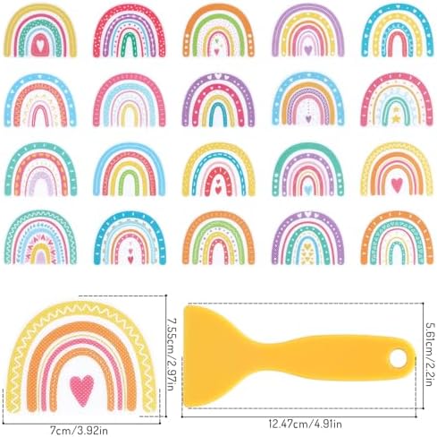 Whaline 20Pcs Boho Rainbow Non Slip Bath Stickers