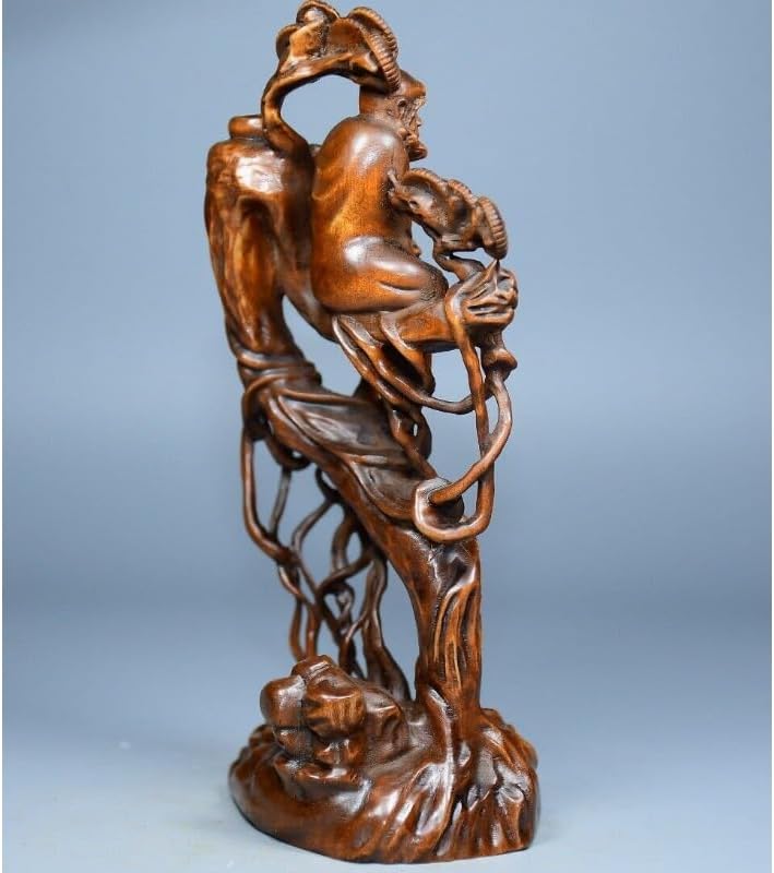 LimpaC Mini Boxwood Arhat Meditation Statue