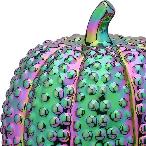 Iridescent Pumpkin Decoration 10 Inches Halloween