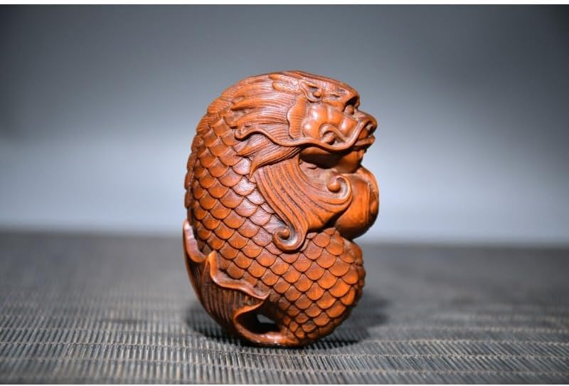 LimpaC Collection Boxwood Fish-Changed Dragon Statue