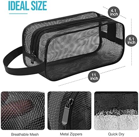 Gocvo Mesh Shower Caddy Black Portable Organizer Tote