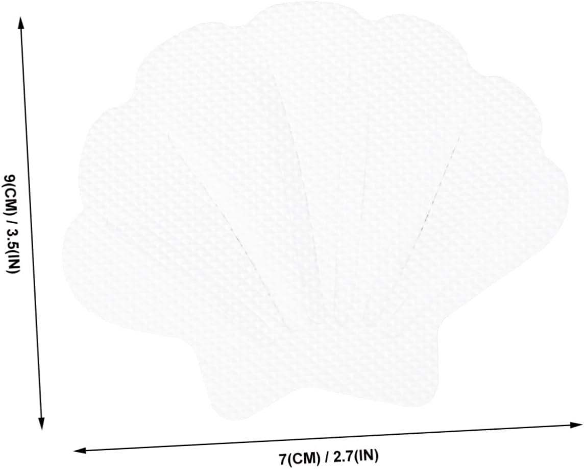 12pcs Non-Slip Bathtub Stickers with White Sea Shell Design
