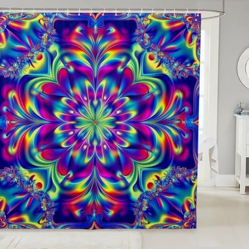 Erosebridal Psychedelic Shower Curtain Set