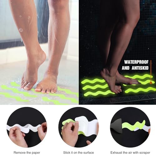 Anti-Slip Shower Stickers 24 PCS for Bathtub and Stairs