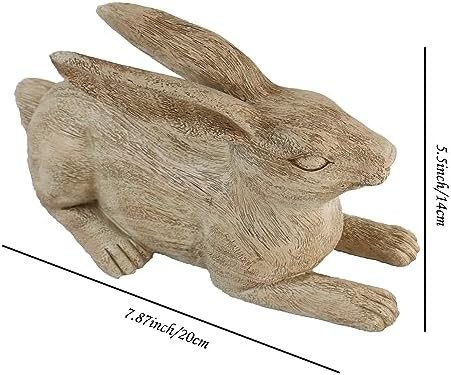 Hymmah Rabbit Statue Rustic Home Decor Sculpture