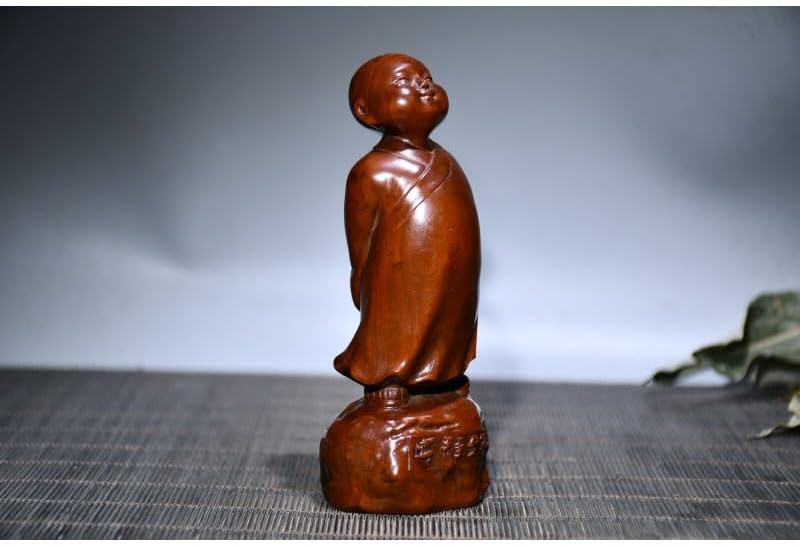 LimpaC Handmade Boxwood Meditation Monk Statue