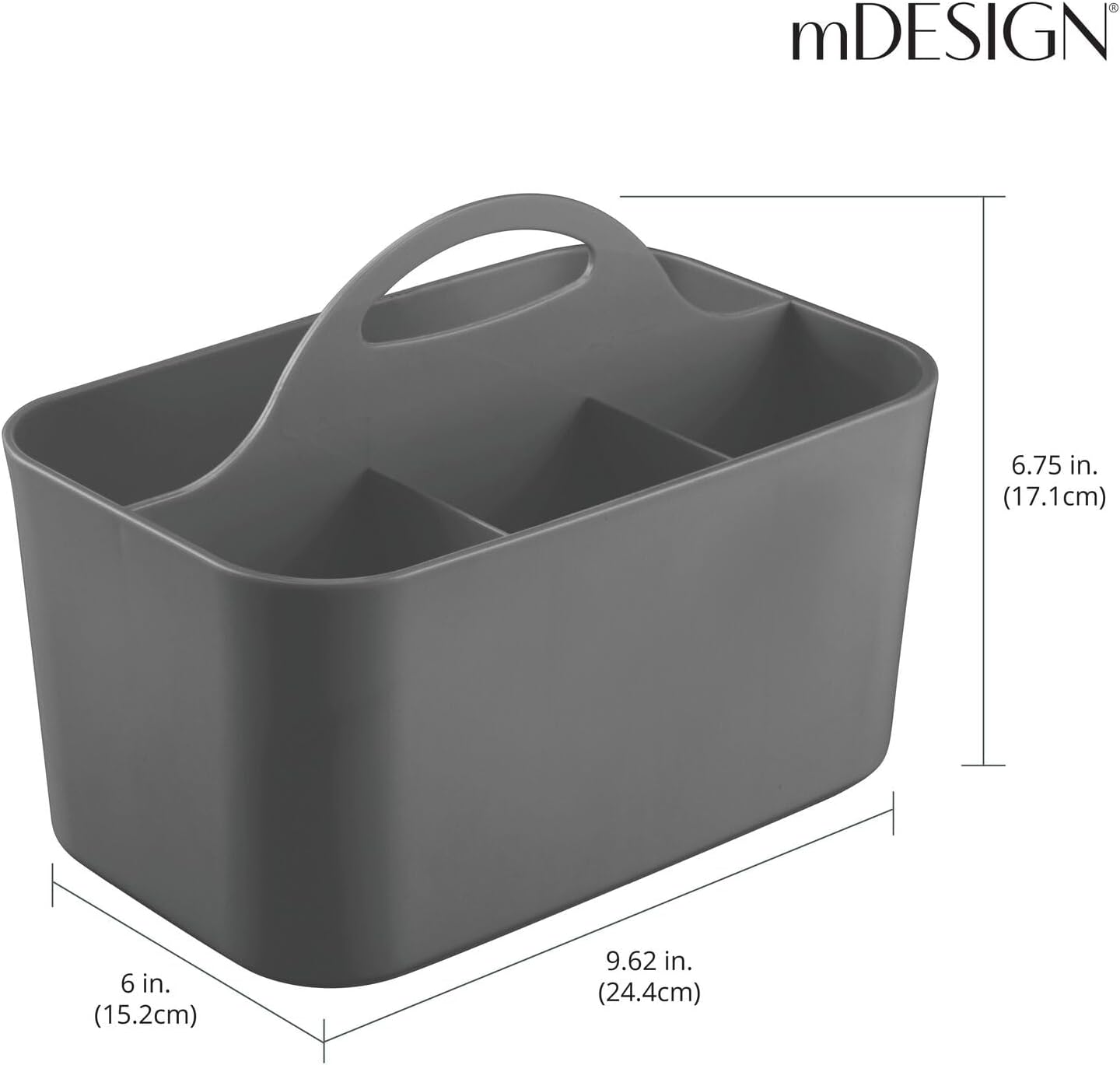 mDesign Dark Gray Shower Caddy with Handle