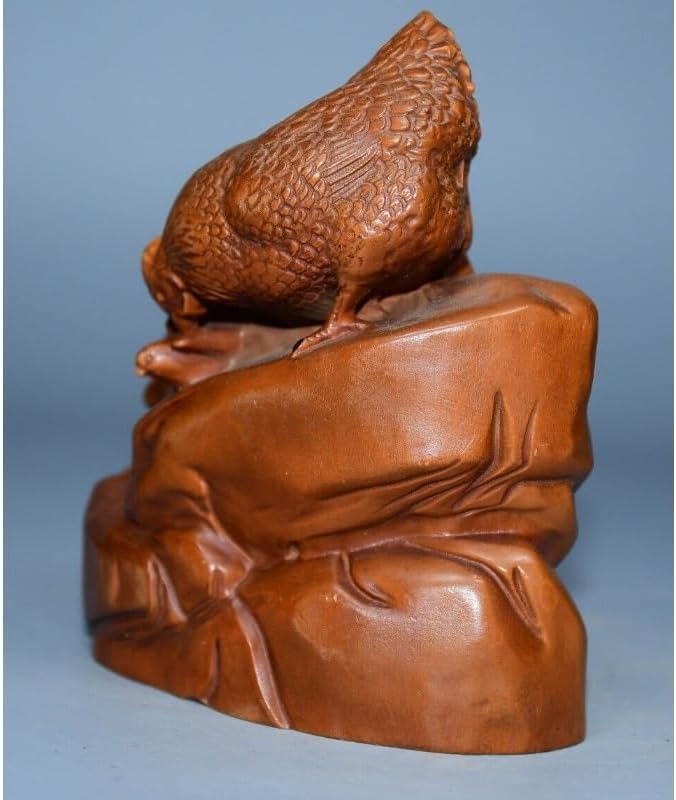 Handcrafted Boxwood Rooster Statue Decor