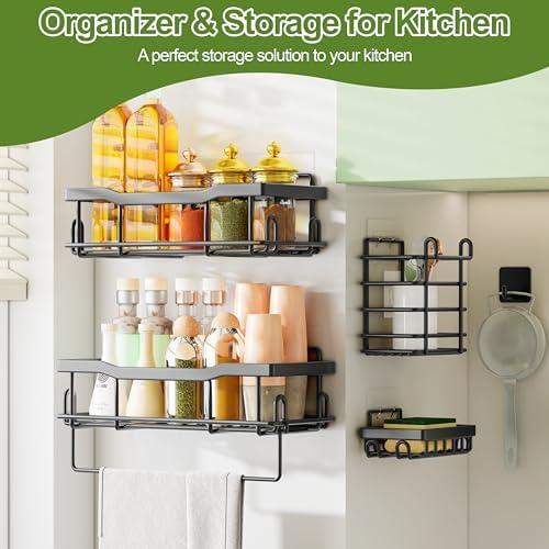JIANDOS 9 Piece Shower Caddy Set with Hooks and Adhesives