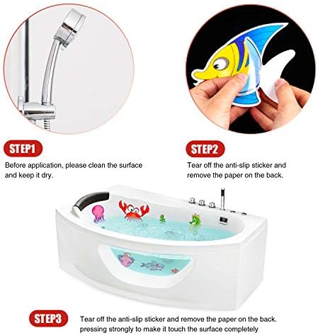 Secopad Non-Slip Bathtub Stickers 18 PCS Sea Fish Decal