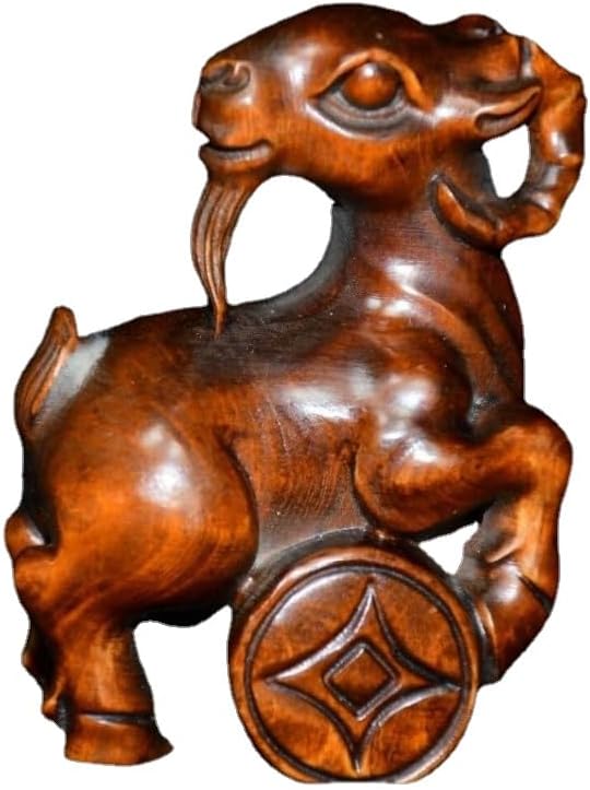 Collection Boxwood Sheep Wealth Statues Handmade Decor