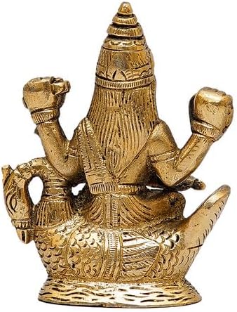 Statuestudio Brass Sitting Saraswati Statue - 4 Inch