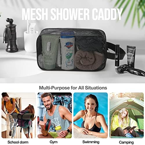 Gocvo Mesh Shower Caddy Black Portable Organizer Tote