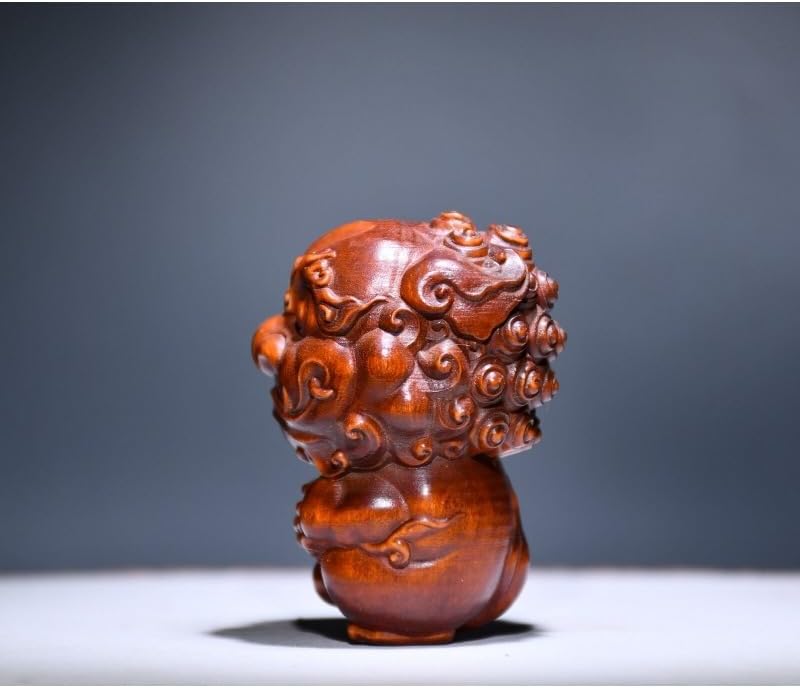 LimpaC Boxwood Kylin Statue Handcrafted Meditating Decor