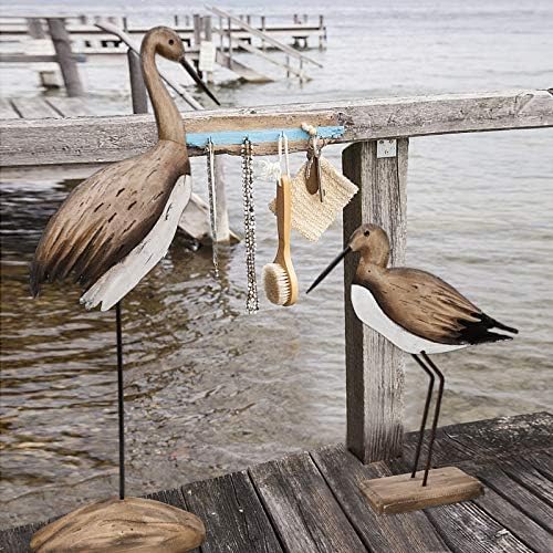 Linfevisi Seagull Statue Solid Wood Coastal Decor