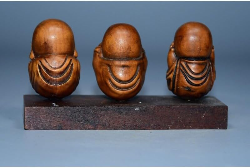 LimpaC Mini Boxwood Buddha Statues Set