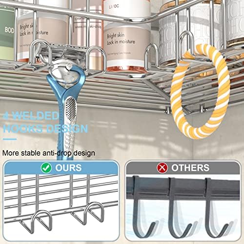 Yazoni Shower Caddy 2-Pack Corner Shelf Silver