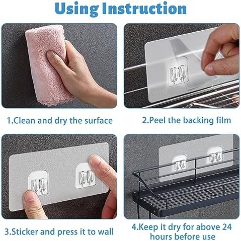 ChrisW 4-Pack Clear Suction Sticker for Bathroom Shelf