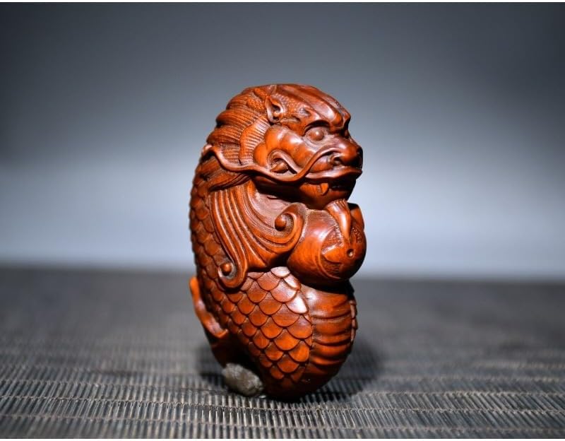 LimpaC Collection Boxwood Fish-Changed Dragon Statue