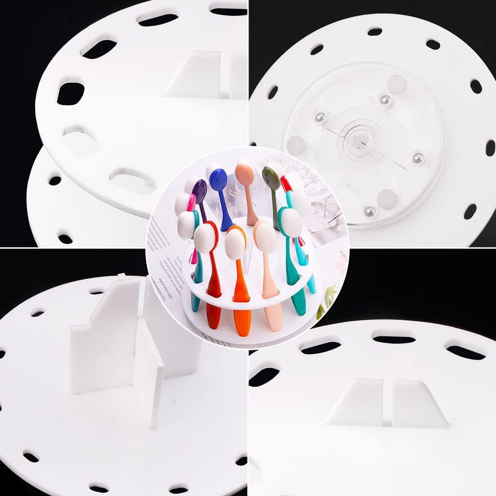 Yoseng 12 Hole Rotating Brush Holder for Ink Blending White
