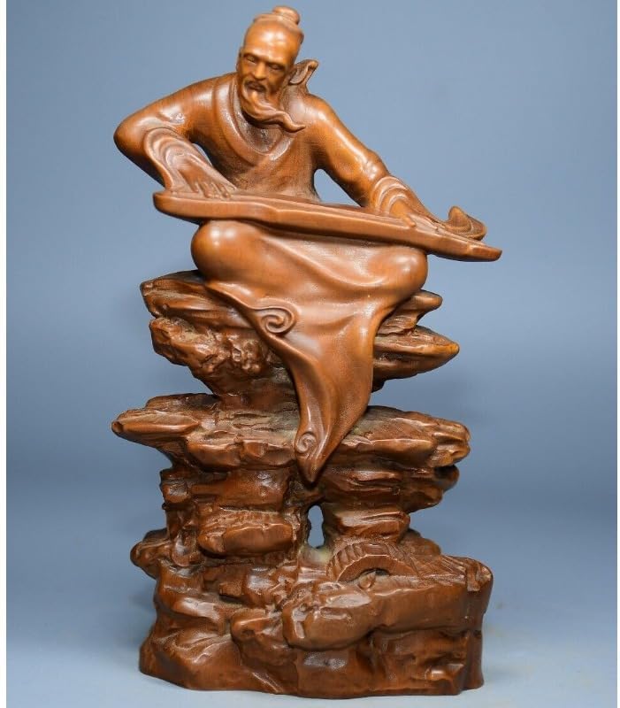 LimpaC Handmade Boxwood Piano Playing Statue