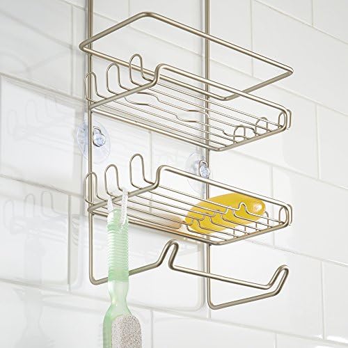 InterDesign Milo Metal Wire Shower Caddy Satin Silver