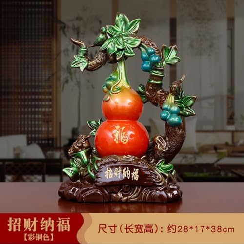 Feng Shui Resin Wealth Symbol Decor Statue - 28x17x38CM