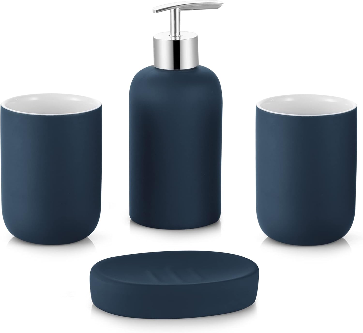 Hoomtaook 4-Piece Ceramic Bathroom Accessory Set 1