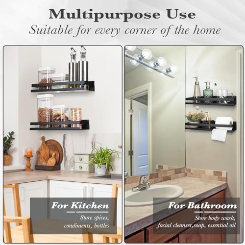 Lallisa 2 Piece Black Stainless Steel Shower Shelf Organizer