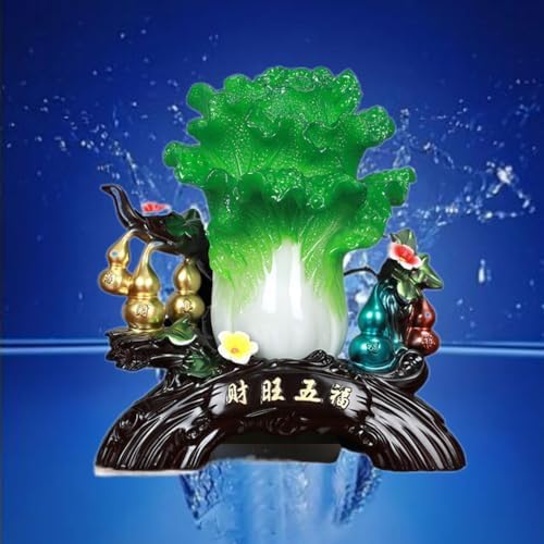Blue-Gold Mini Bellflower Feng Shui Wealth Statue