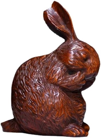 Boxwood Rabbit Zodiac Statues Handmade Decor
