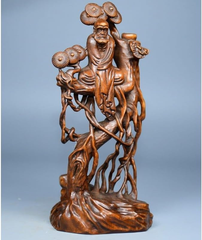 LimpaC Mini Boxwood Arhat Meditation Statue