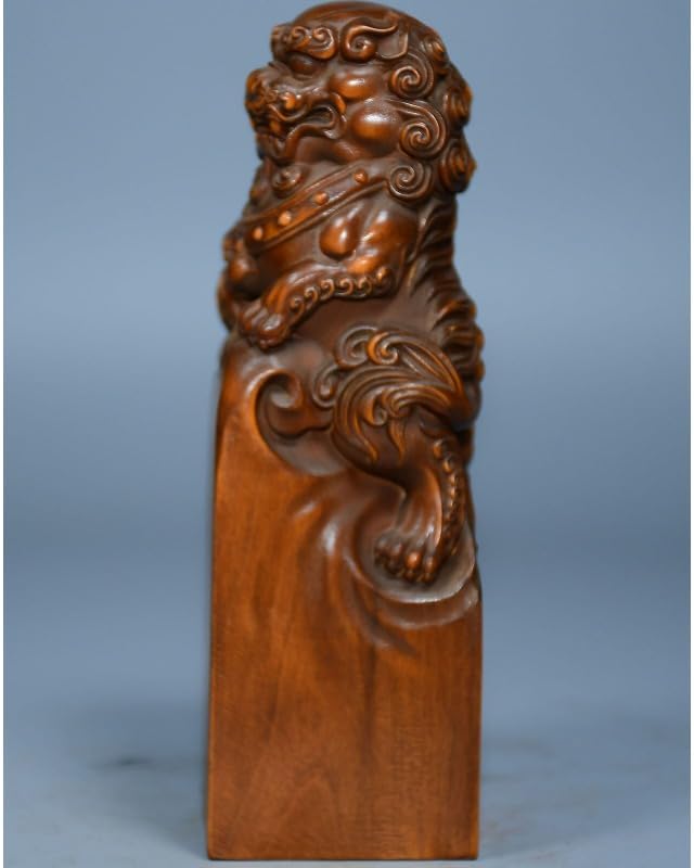 LimpaC Boxwood Animal Beast Wealth Seal Statue