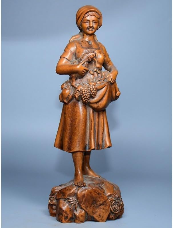 LimpaC Collection Boxwood Meditating Woman Statue